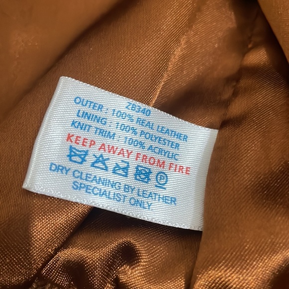 Real Leather Bomber Jacket Size 8 - Picture 5 of 8